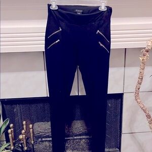Black Women's Pants with Zipper Accents